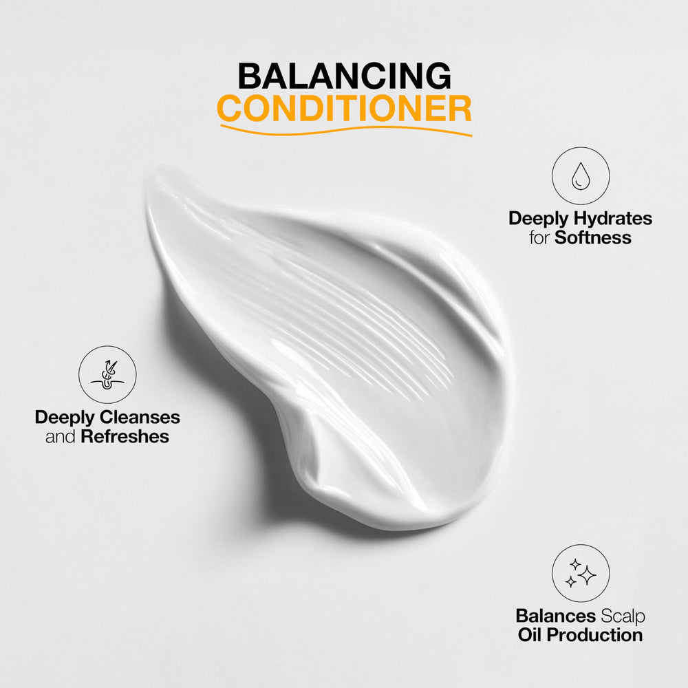 GK HAIR Balance: cheveux après rinçage, volume léger et brillance naturelle.