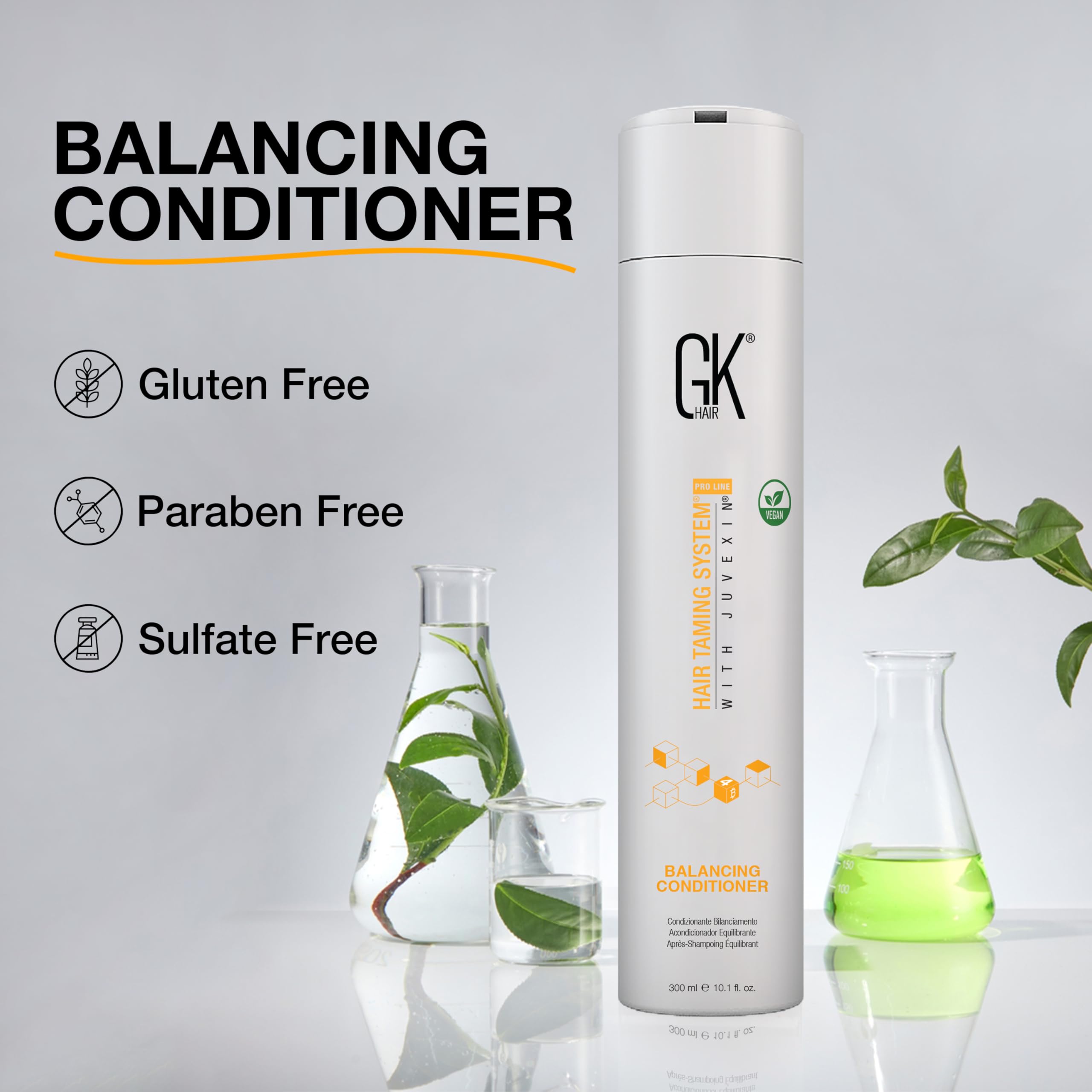 GK HAIR Balance: cheveux démêlés et hydratés après rinçage.