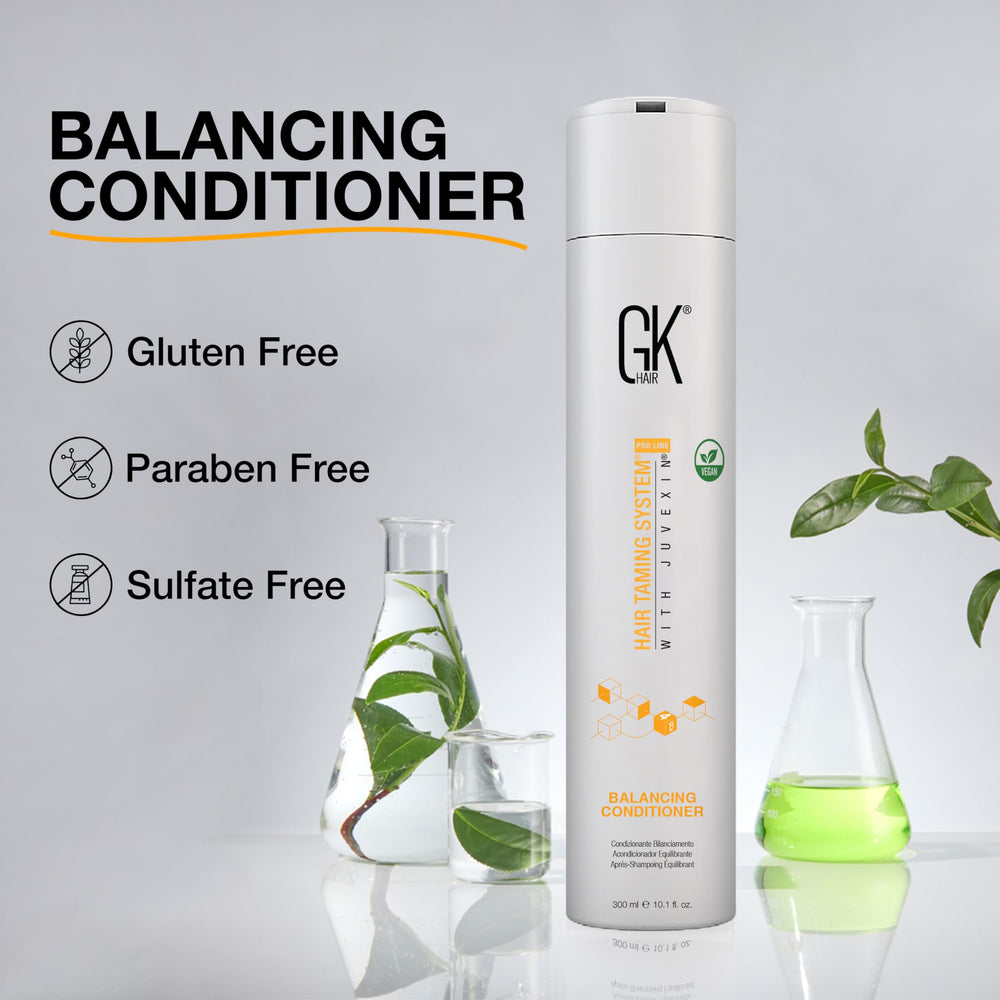 GK HAIR Balance: cheveux démêlés et hydratés après rinçage.