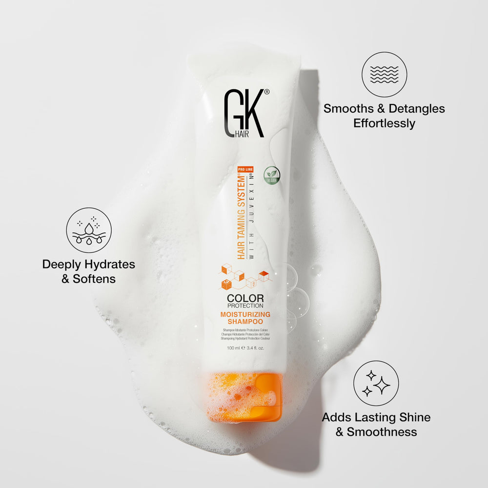 GK Hair bouteille shampoing format voyage pratique et léger.
