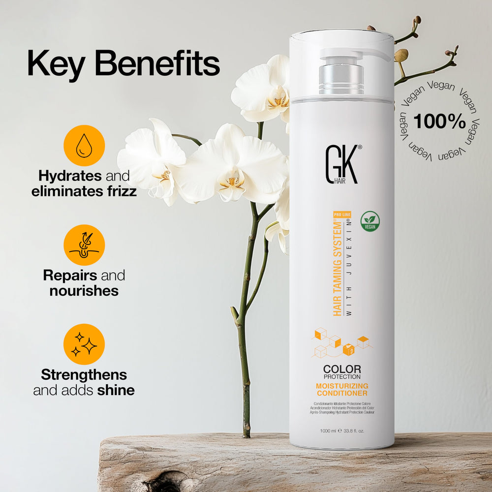 GK Hair Conditionneur: lissage et brillance satinée sans effet lourd.