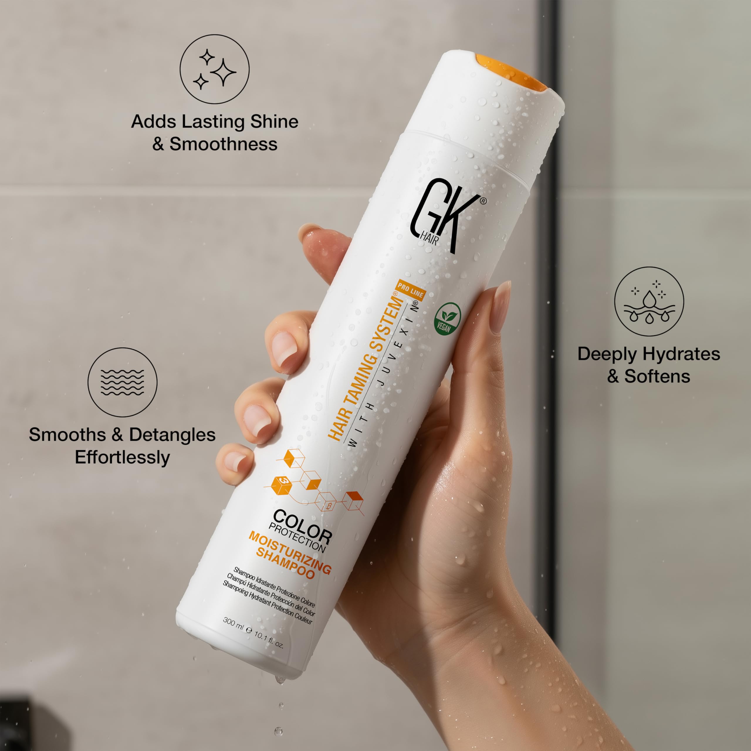 GK Hair conditionneur: flacon clair facilitant démêlage et douceur