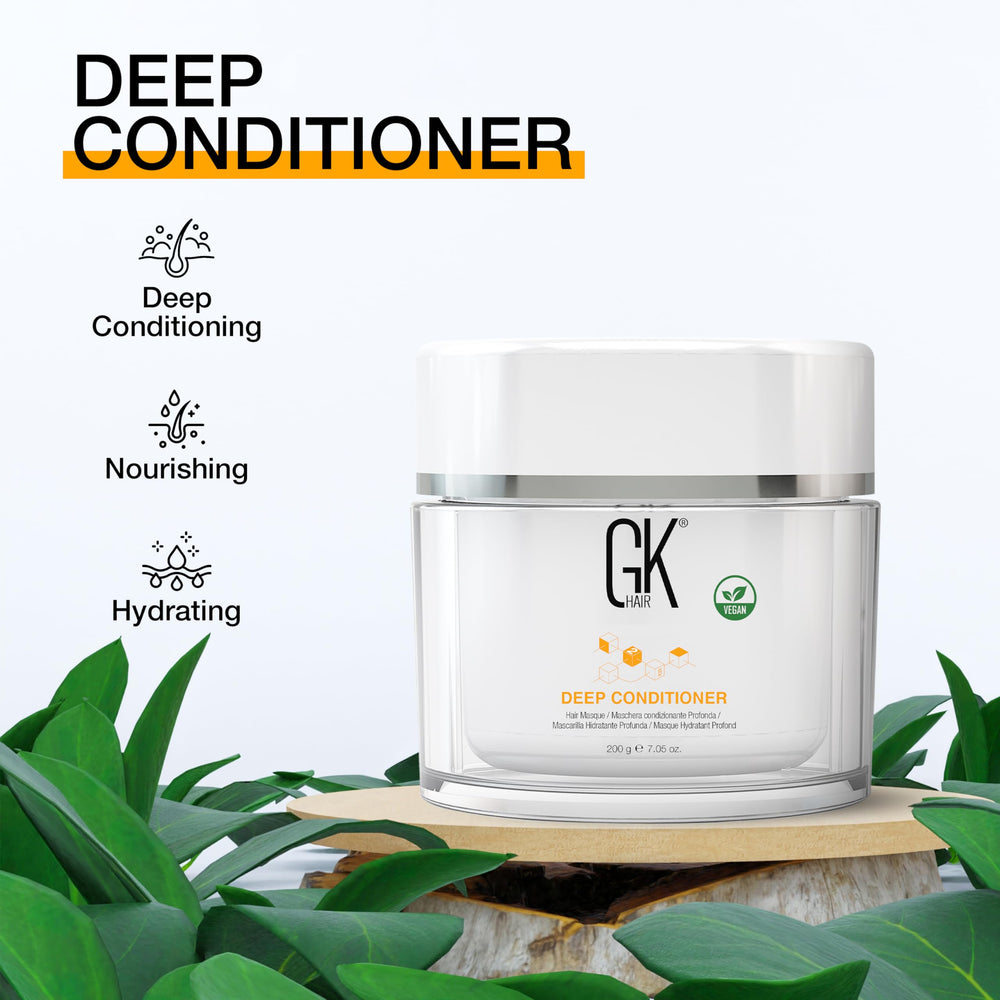 Résultat lisse et gérable – cheveux plus faciles à coiffer après le soin GK HAIR.