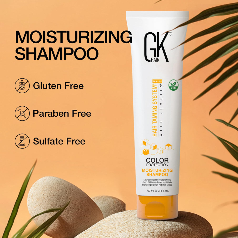 GK HAIR Shampoing brillance naturelle et douceur lumineuse pour les cheveux.