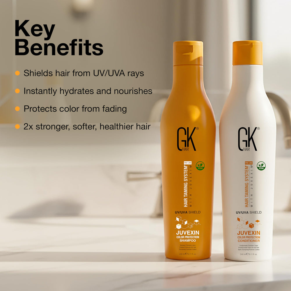 GKHair Shield Conditioner, flacon-anti-frizz, réduit les frisottis et facilite le brushing.