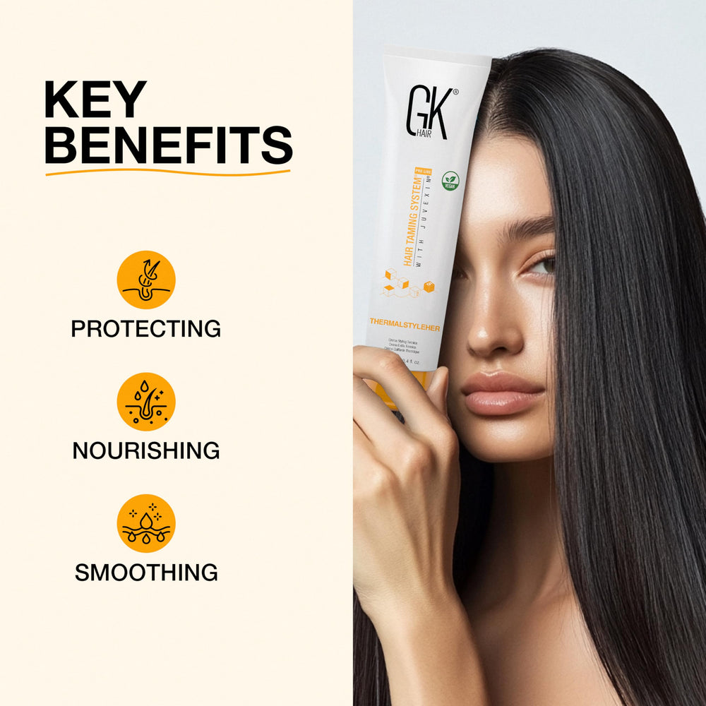 Texture transformée des cheveux après GK Hair ThermalStyleHer