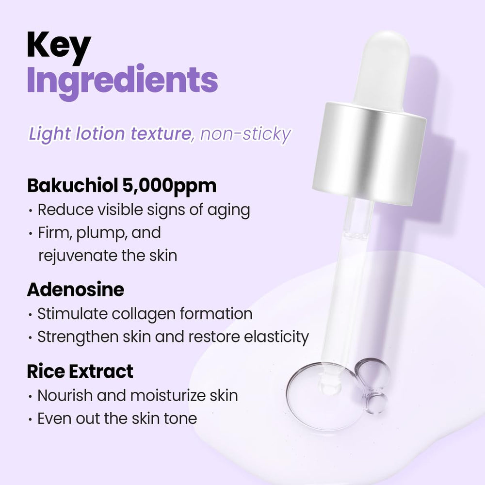 GLAM UP Bakuchiol Sérum — contrôle du sébum pour réduire les brillances et les pores.