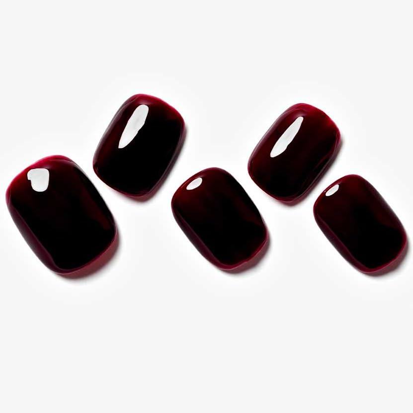 GLAMERMAID Burgundy squoval durable, design double pour une tenue fiable.