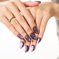 GLAMERMAID gel-finish nails with salon texture in medium oval for seamless natural look.