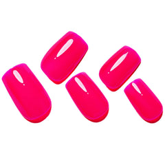 GLAMERMAID finition jelly rose sur ongles courts pour une couleur lumineuse