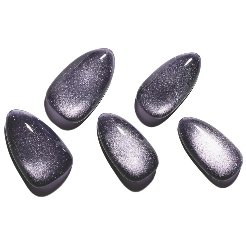 GLAMERMAID ombre glitter magnetic glue-on nails in stiletto shape for dazzling night-out flair.