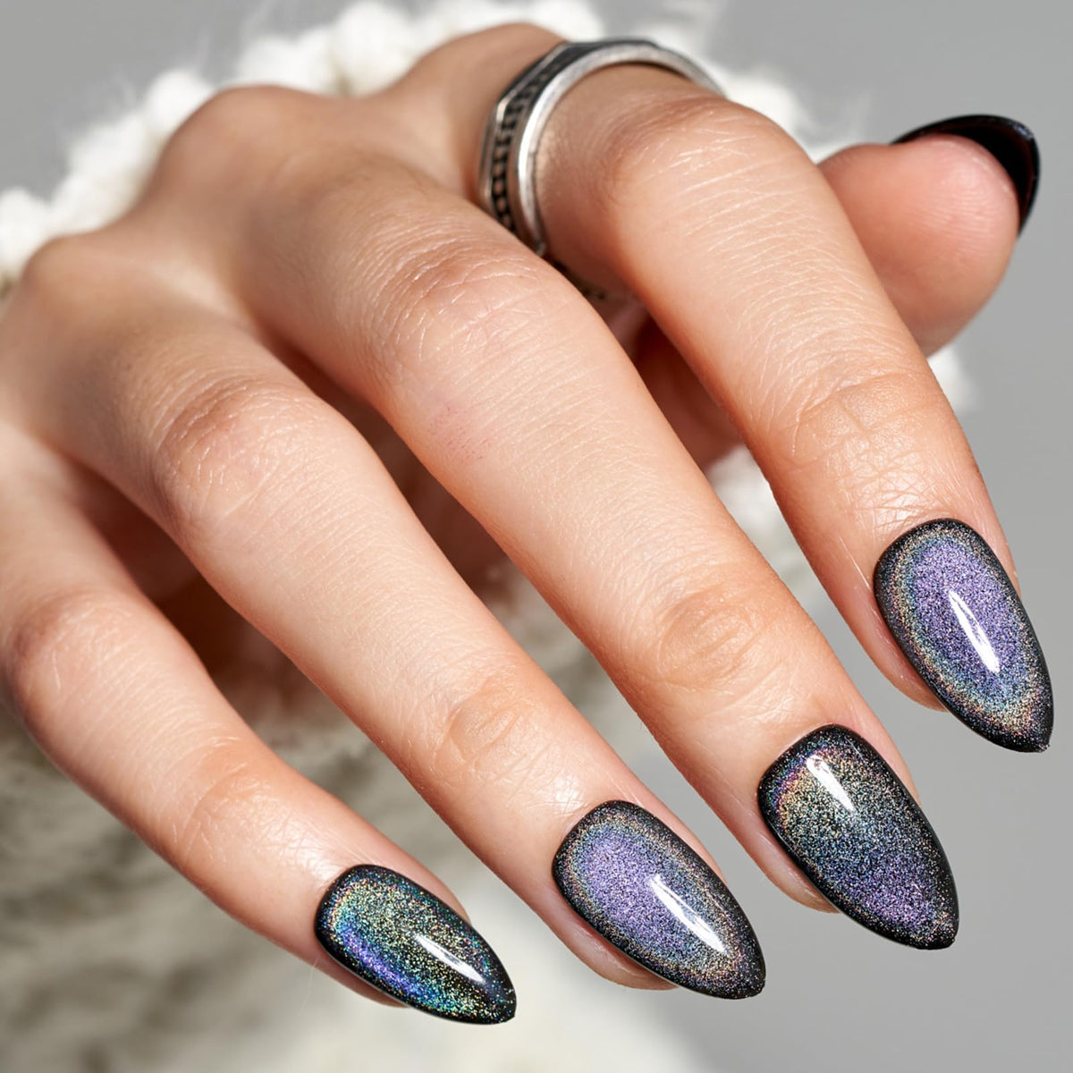 GLAMERMAID ongles magnétiques œil-de-chat noirs bleus, style élégant et moderne