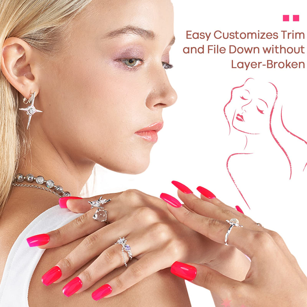 GLAMERMAID onglets adhesifs rose court pour look polyvalent