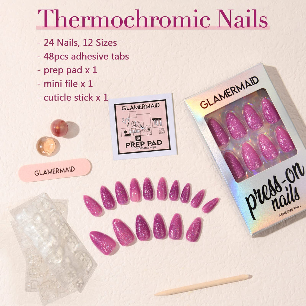 Glamermaid ongles stiletto prêts à l’application, fini net et tendance