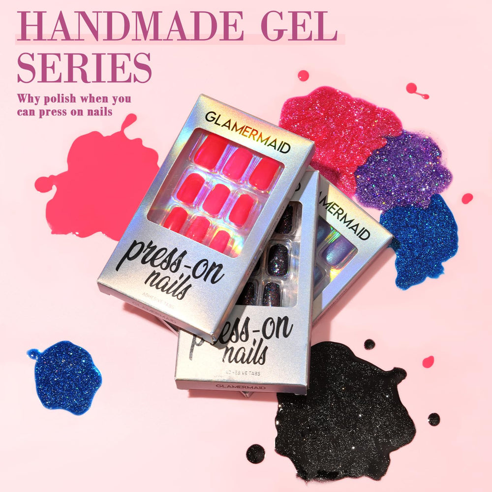 GLAMERMAID ensemble nail art glitter pour brillance subtile.