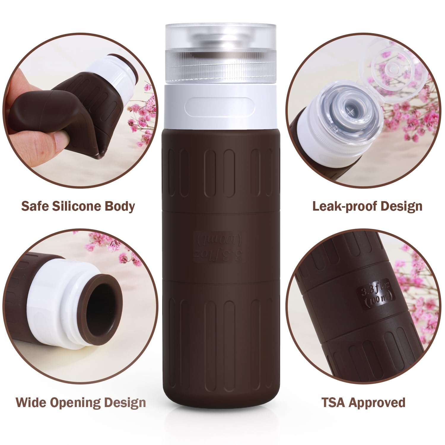 GLAMFIELDS Bouteille spray voyage, pratique pour parfums ou lotions en déplacement.