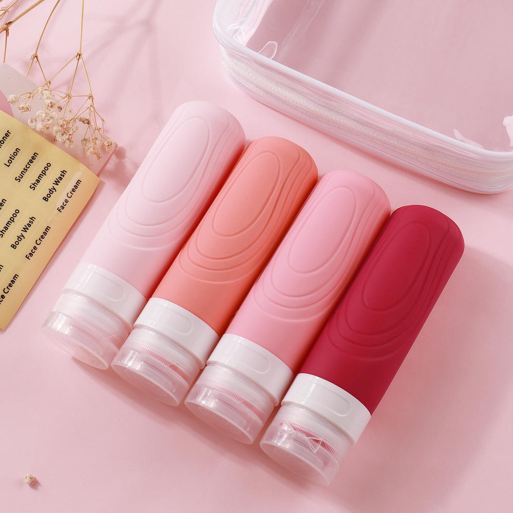 GLAMFIELDS sachet plastique voyage rose, rangement sûr des liquides.