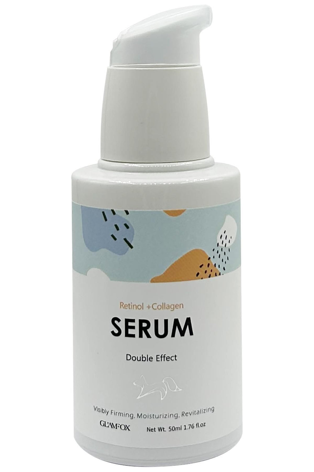 Glamfox Rétinol et Collagène Double Effet, bouteille 50 ml, hydratation profonde et fermeté.