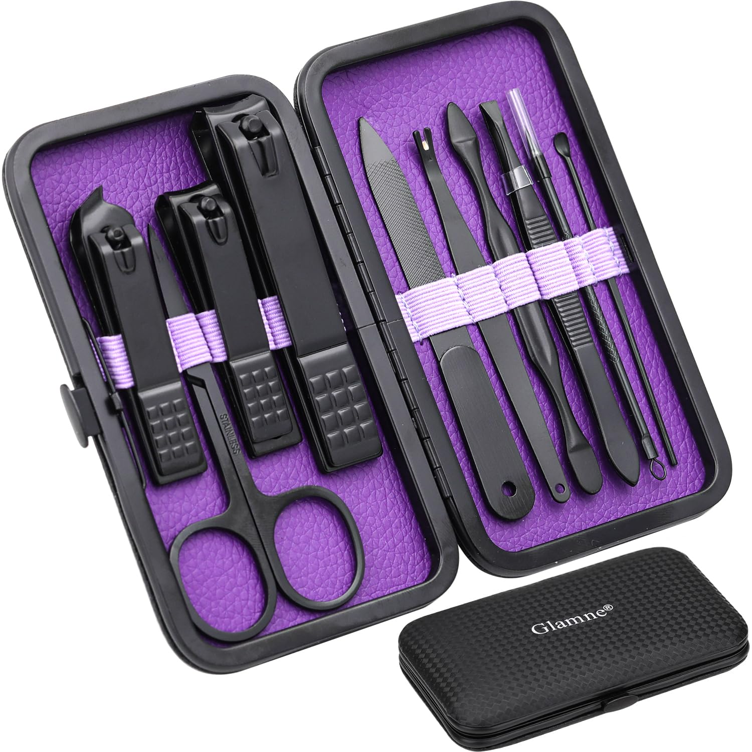 GLAMNE Set Manucure – outils en acier inoxydable pour une routine professionnelle à domicile.