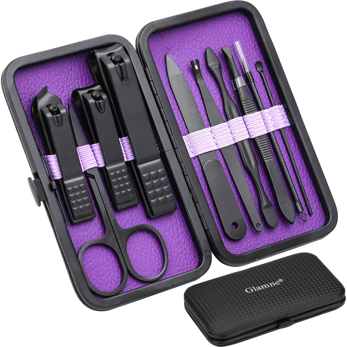 GLAMNE Set Manucure – outils en acier inoxydable pour une routine professionnelle à domicile.