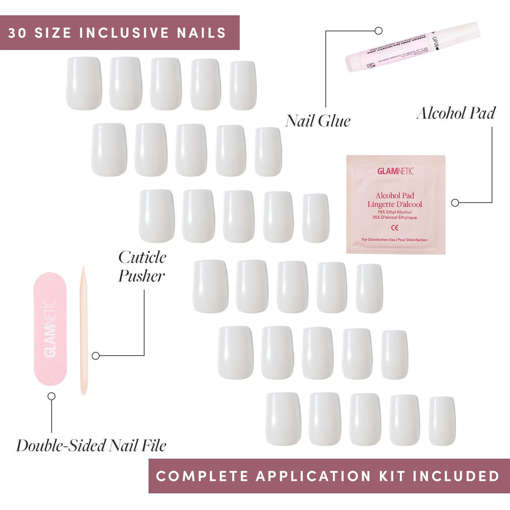 Glamnetic storage box, file, cuticle stick, and pad aid easy reuse.