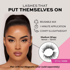 Cils vison synthétique Glamnetic Vixen pour un regard durable et léger.