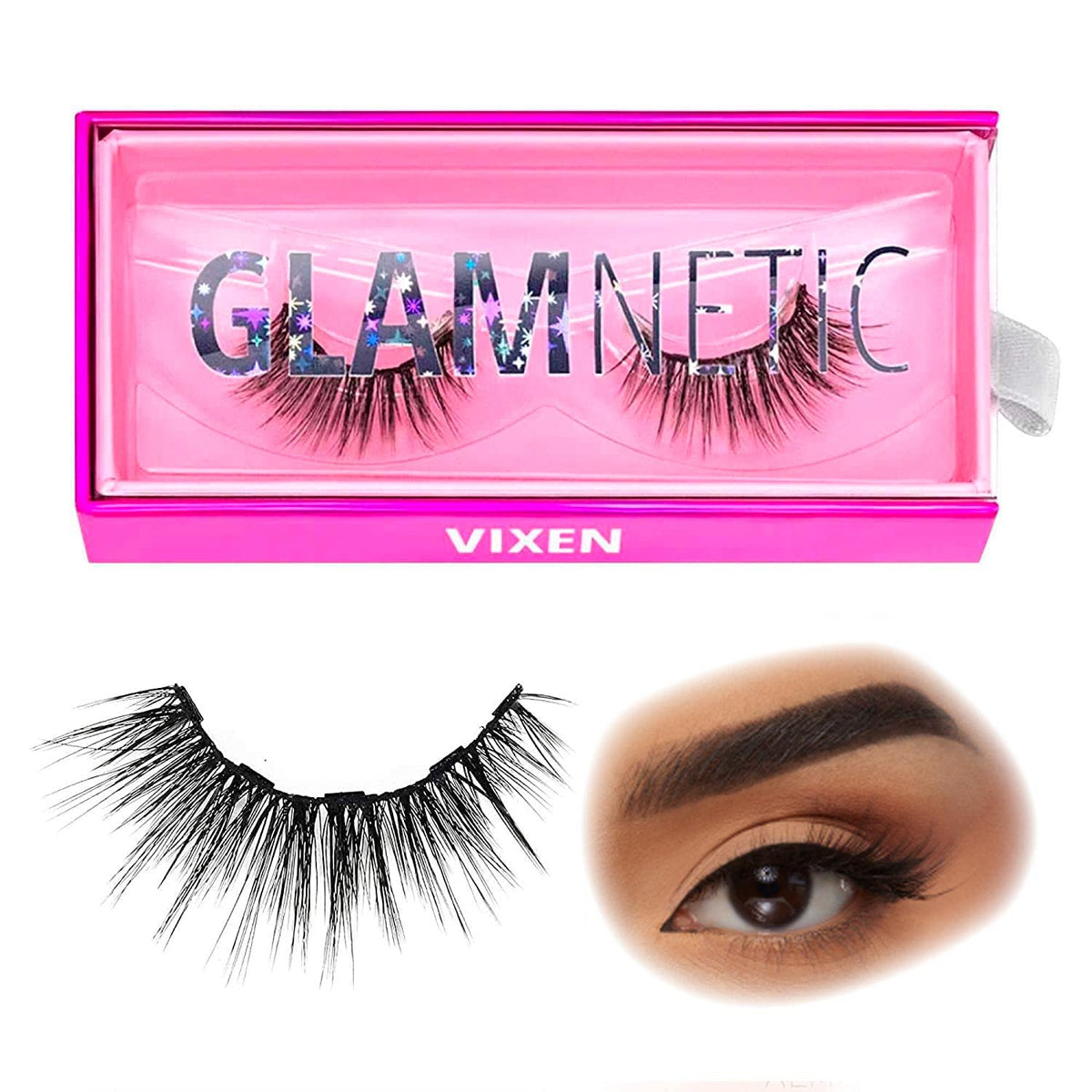 Glamnetic Vixen dans son étui magnétique, application rapide sans colle.
