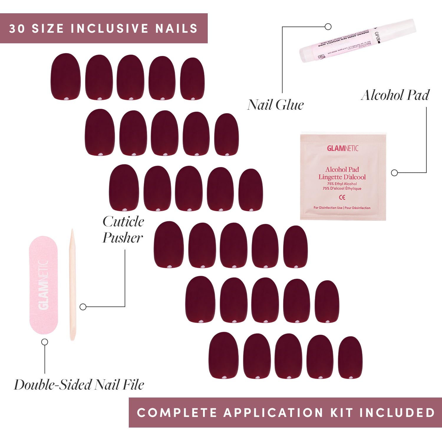 Colle ongles Glamnetic pour une fixation fiable et durable.