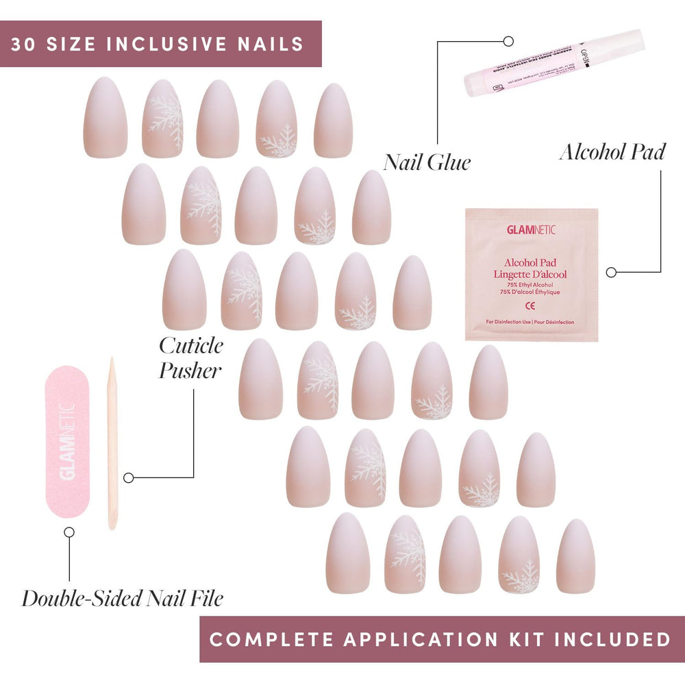 Glamnetic Ensemble de 30 ongles en 15 tailles pour ajustement personnalisé.