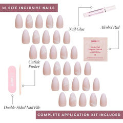 Glamnetic Ensemble de 30 ongles en 15 tailles pour ajustement personnalisé.