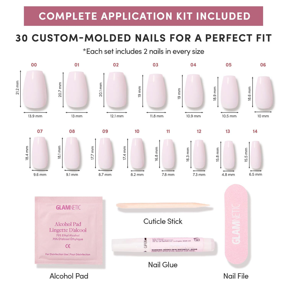 Forme coffin moyenne de Glamnetic, allure allongée et moderne.
