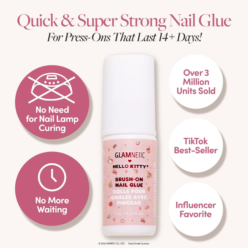 Glamnetic Hello Kitty – format voyage léger, idéal pour déplacements.