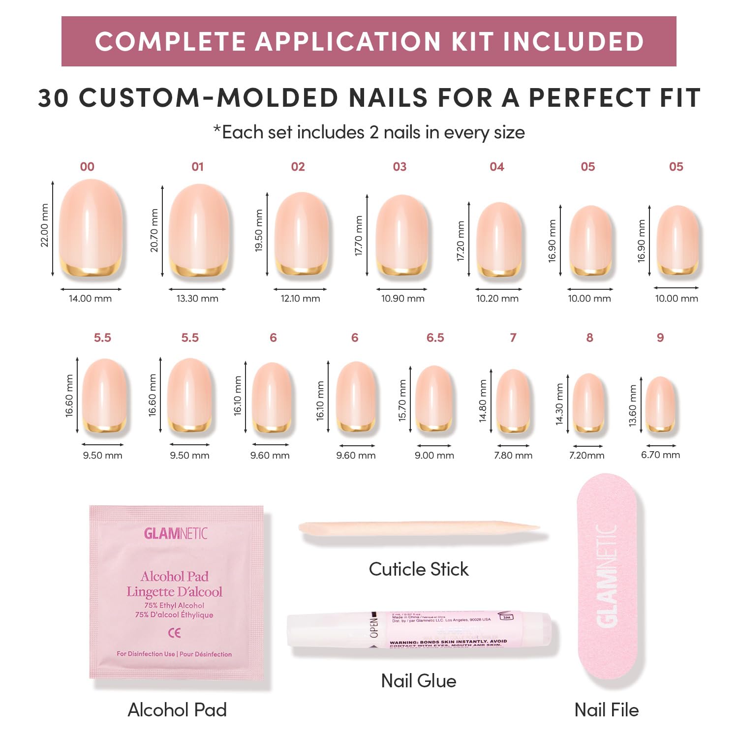 Glamnetic kit accessoires pour une pose précise et efficace.