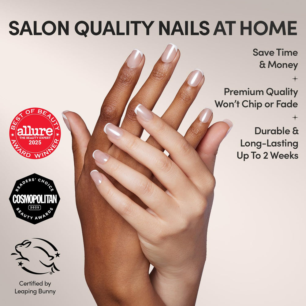 Glamnetic La Perle : échantillon d’ongles pour visualiser couleur et forme.
