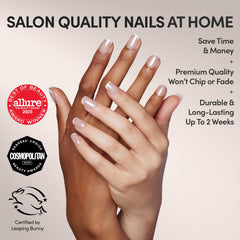 Glamnetic La Perle : échantillon d’ongles pour visualiser couleur et forme.