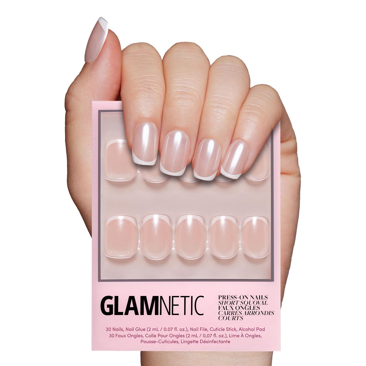 Glamnetic La Perle : emballage et étui pour ranger vos ongles autocollants.