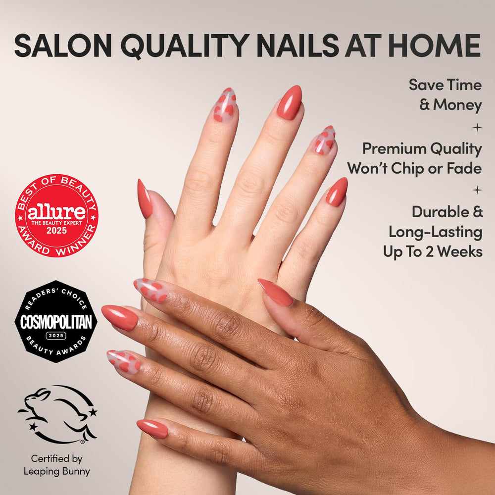 Glamnetic Love Me nails with a glossy finish for lasting shine.
