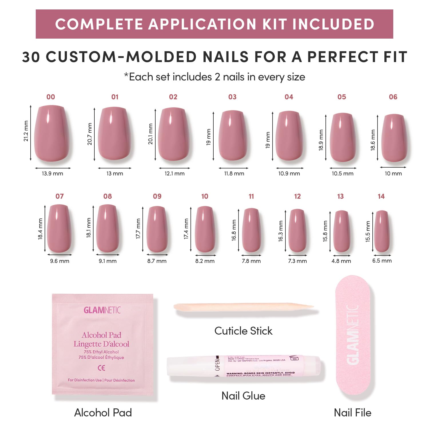 Glamnetic Mauve Affair, tenue possible jusqu'à deux semaines selon l'usage.