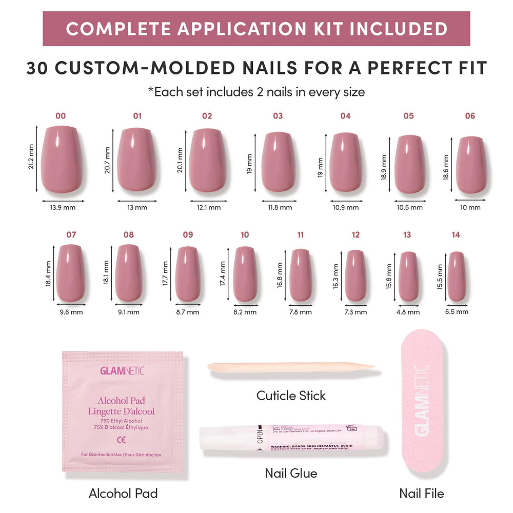 Glamnetic Mauve Affair, tenue possible jusqu'à deux semaines selon l'usage.