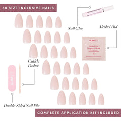 Kit complet Glamnetic avec 30 ongles et accessoires essentiels.