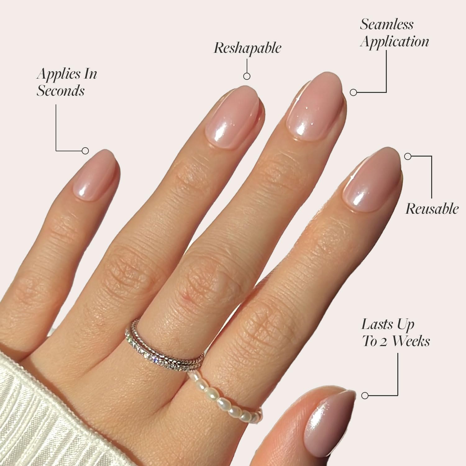 Glamnetic Pinch Me — ongles courts et ovales, pose sans effort.