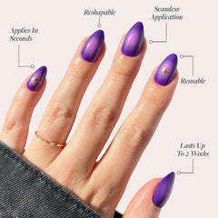 Glamnetic Tarot: Forme almond violette pour un style élégant.