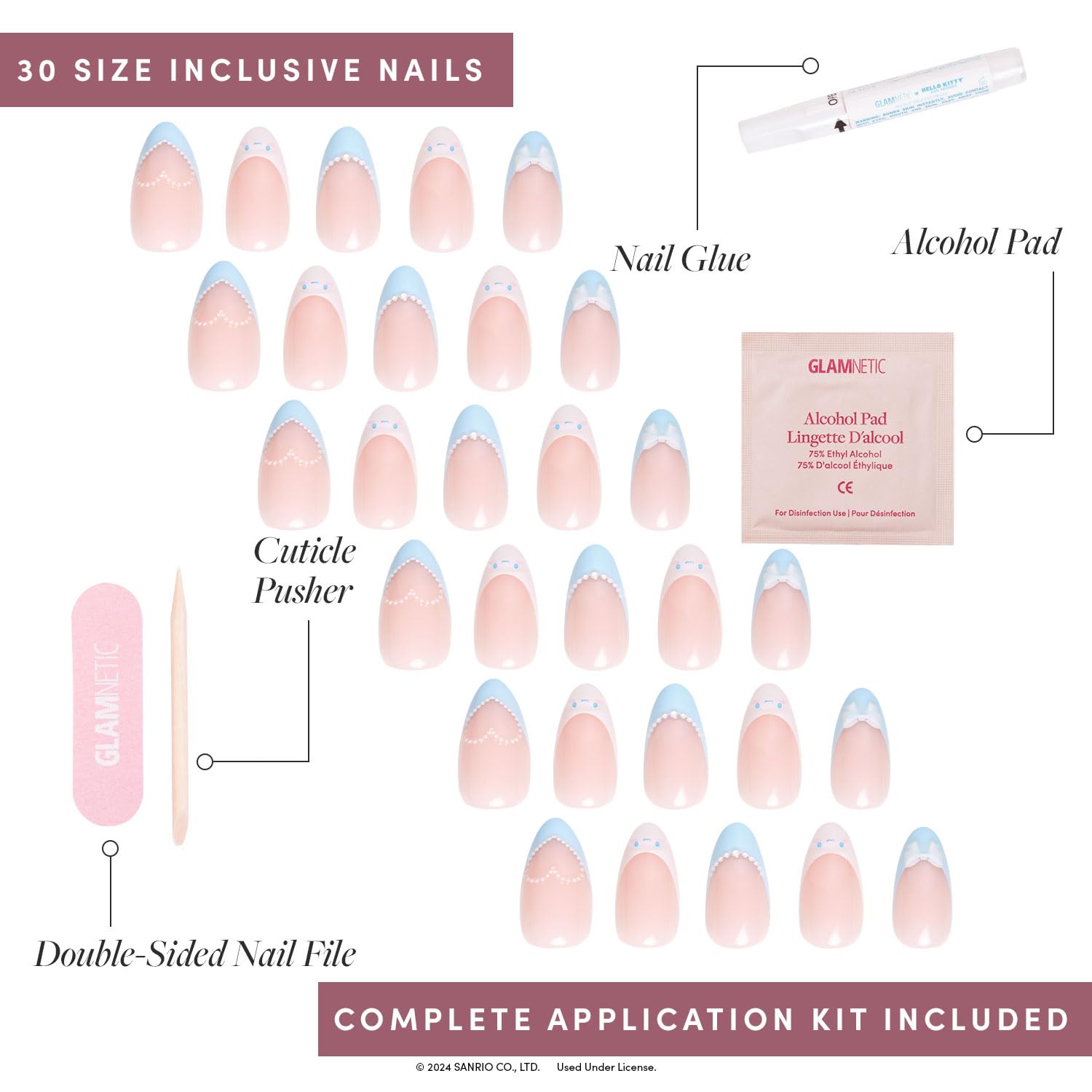 Glamnetic UV-coated nail set for glossy protection.