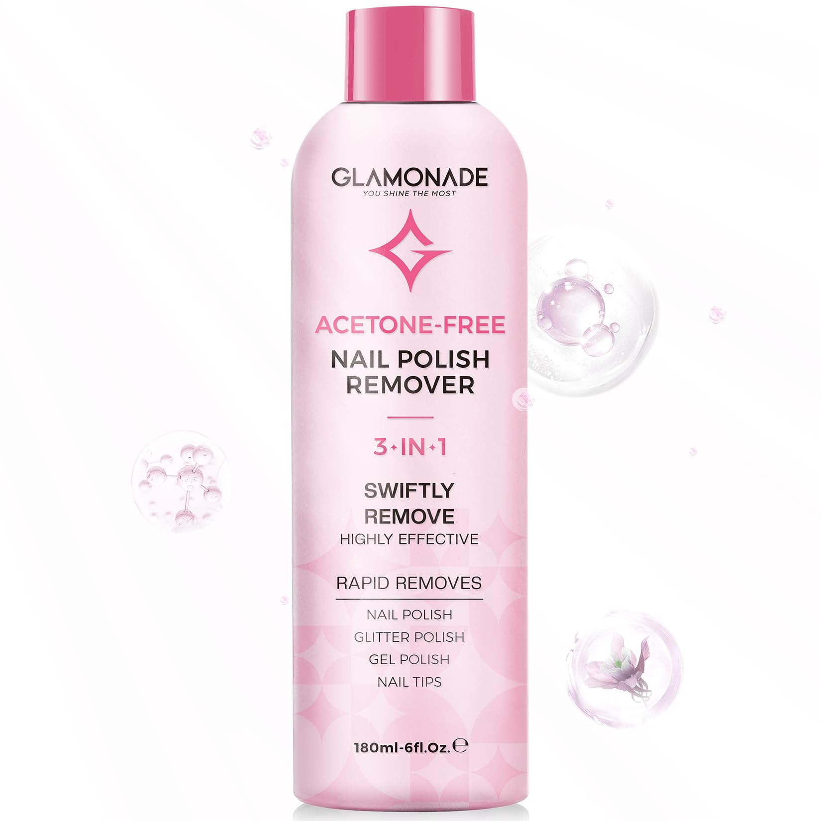 Glamonade Dissolvant Gel Rose — bouteille prête pour retrait rapide à domicile