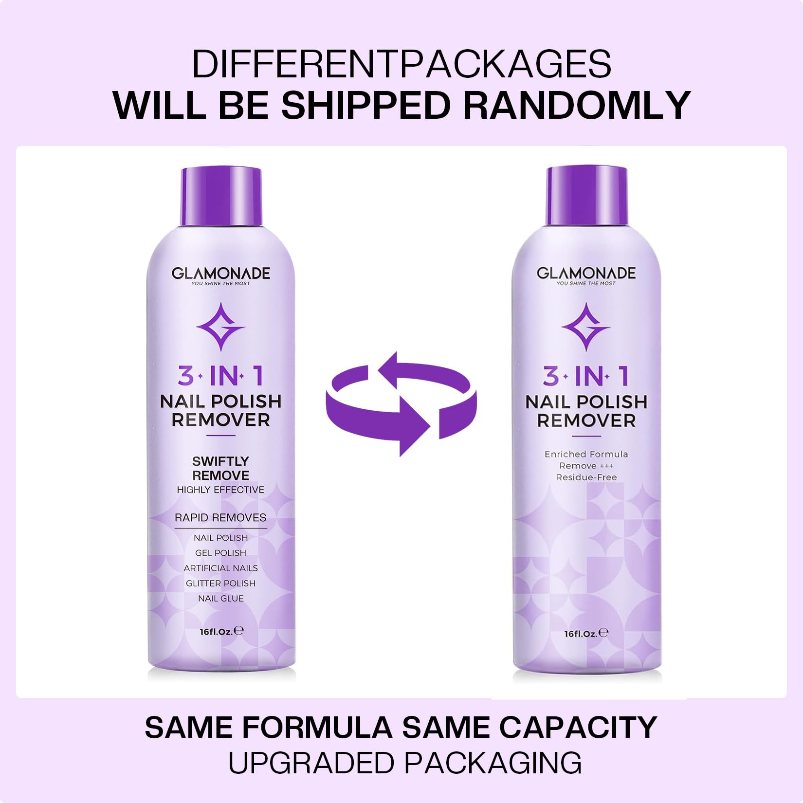Glamonade finished nails with glossy shine after gentle removal.