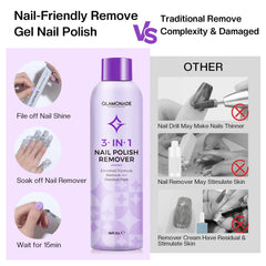 Glamonade remover bottle with grape seed oil for nail nourishment.