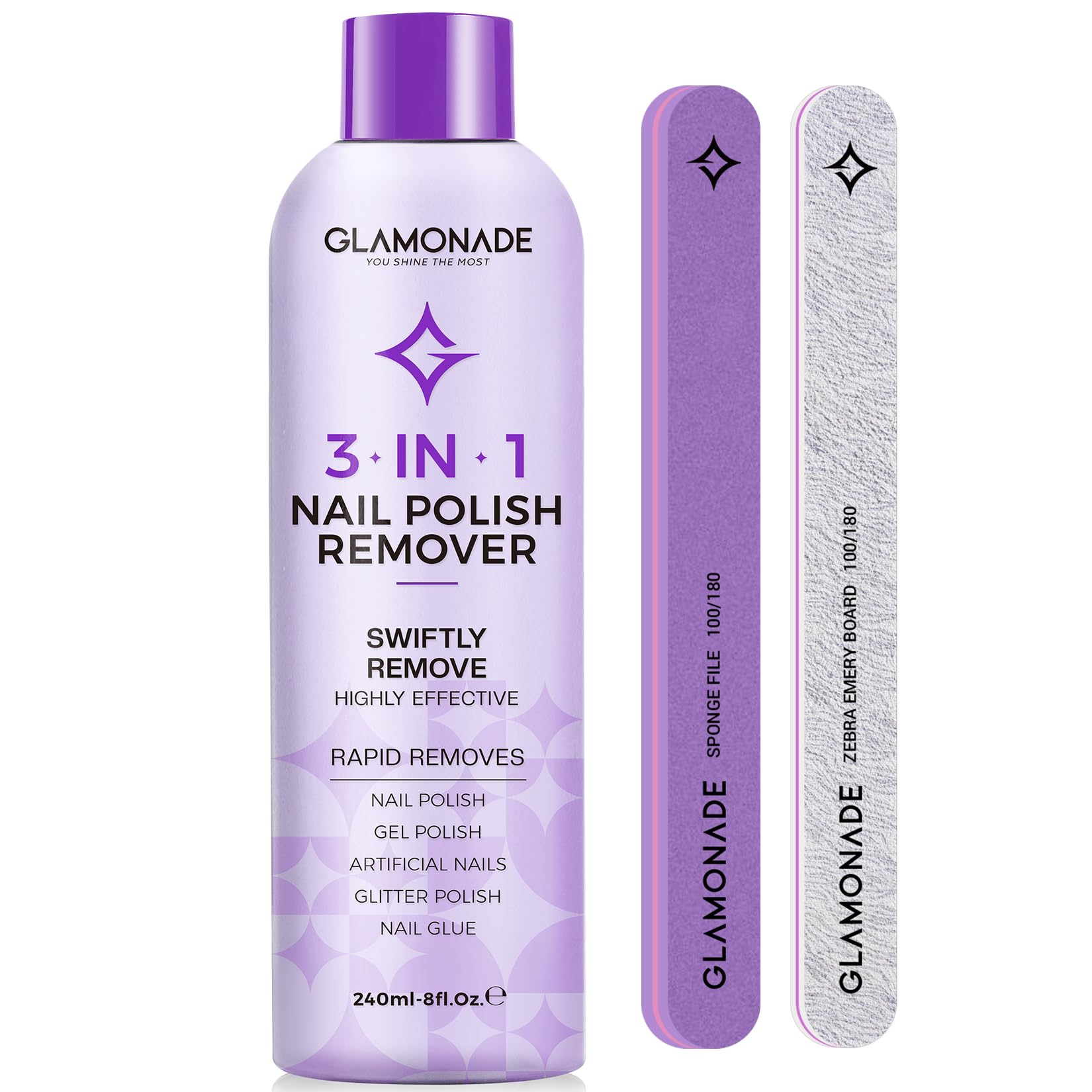 Glamonade kit démaquillant acétone – démarrage rapide pour retirer le vernis