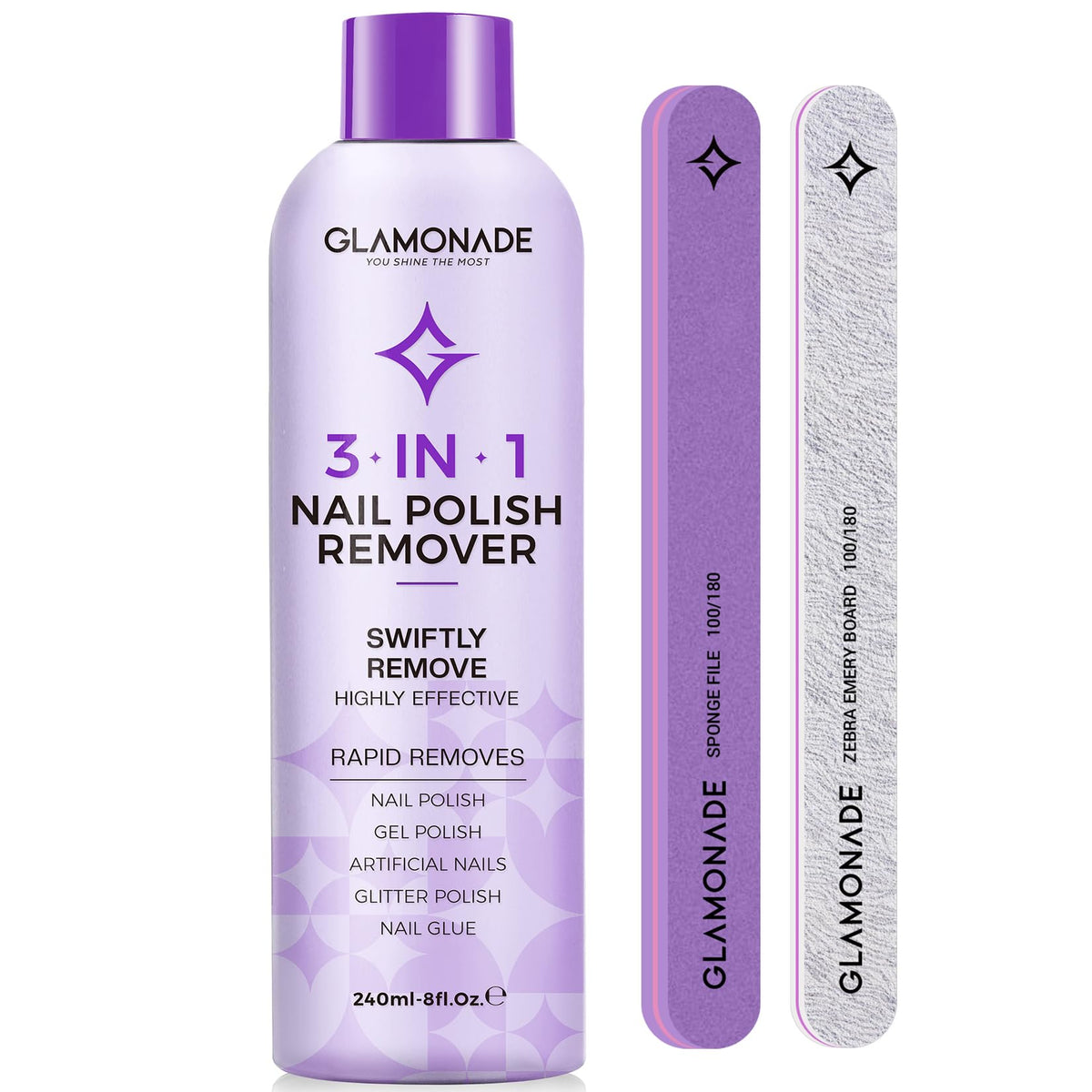 Glamonade kit démaquillant acétone – démarrage rapide pour retirer le vernis