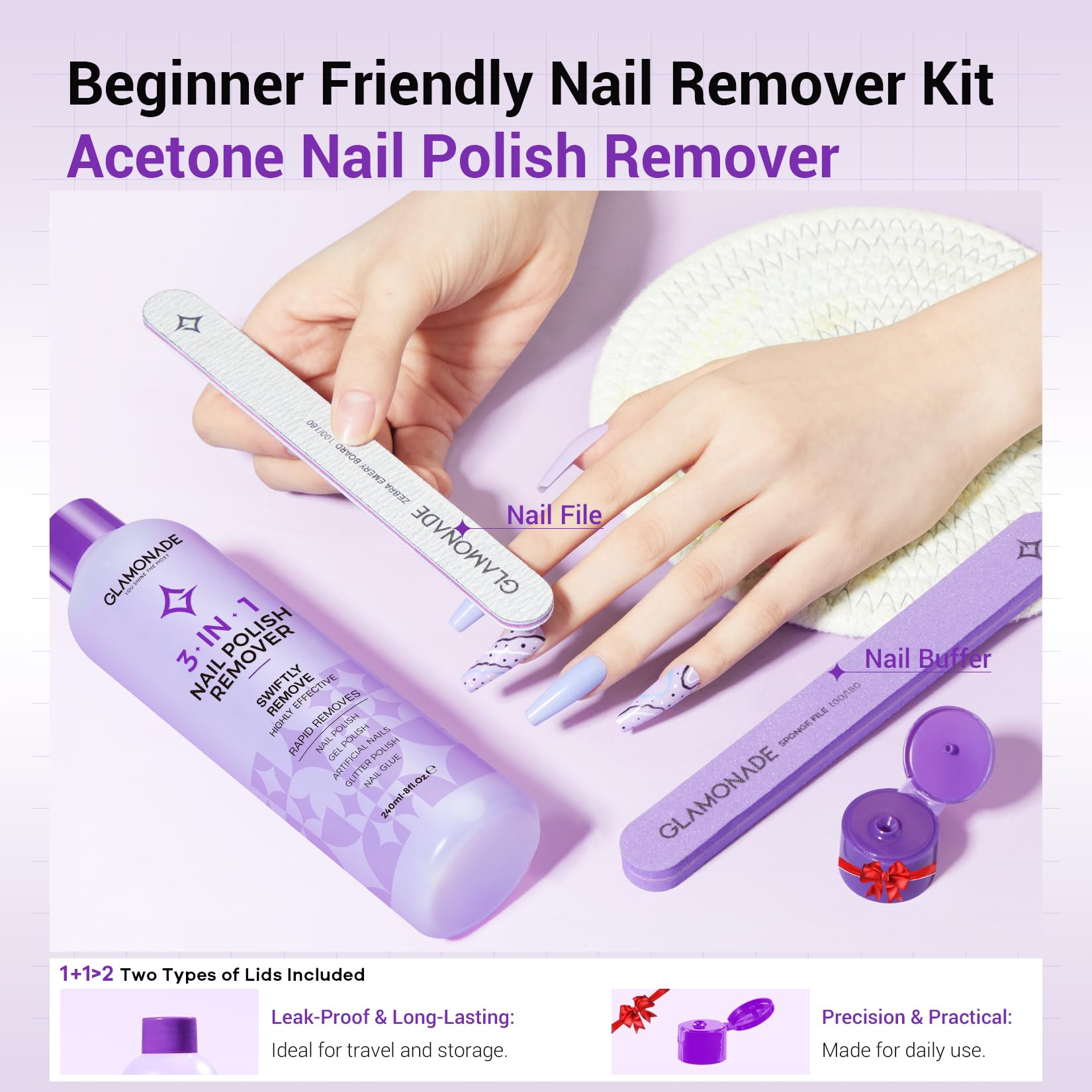 Glamonade lime à ongles – lime douce pour préparer la surface