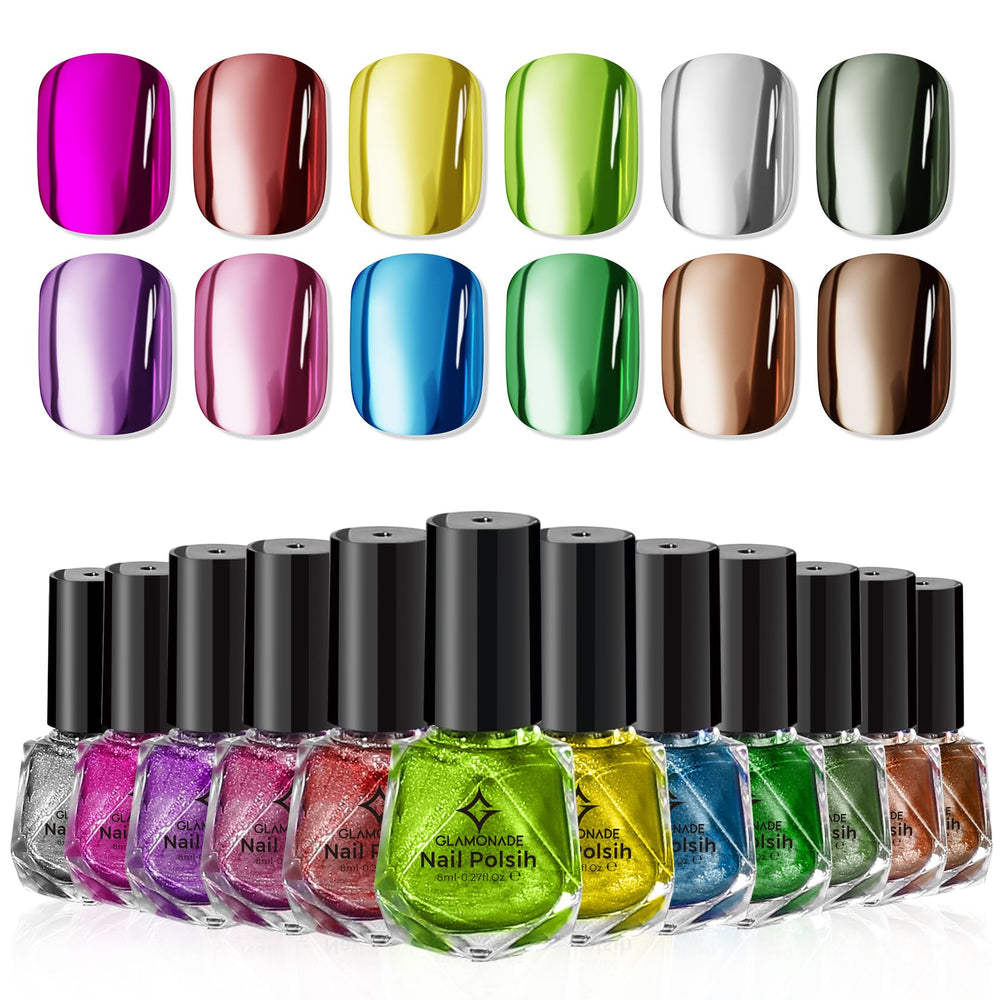 Glamonade vernis chrome arc-en-ciel pour un éclat métallique durable.